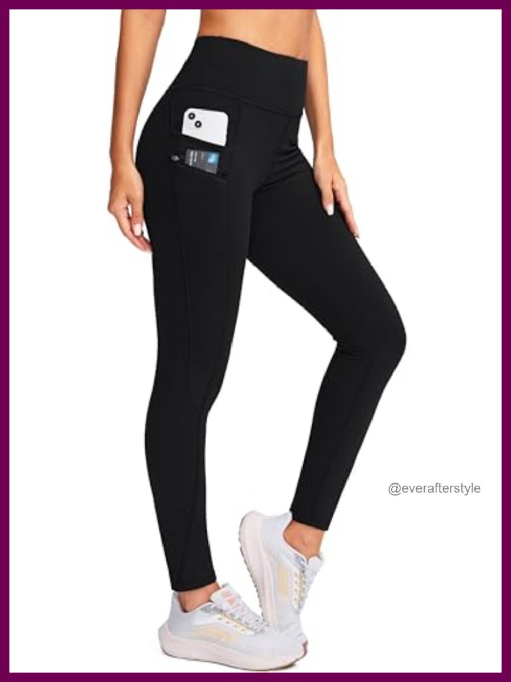Women's Fleece Lined Leggings Thermal Winter Pants High Rise 4 Pockets